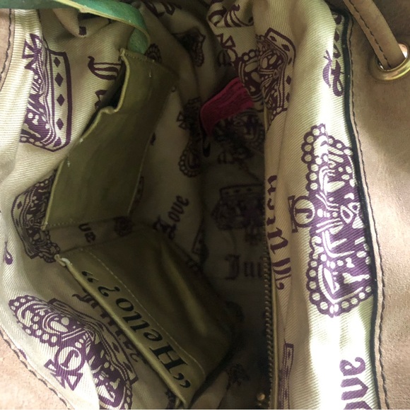 Juicy Couture Plum Velour and Brown Leather Backpack - Picture 5 of 6